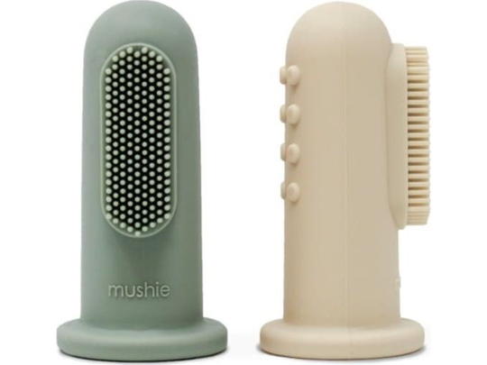 Mushie Finger brushes Cambrige Blue & Shifting Sand 2pcs.