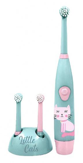 tandborste Little Cats 24 x 8,5 cm blå/rosa