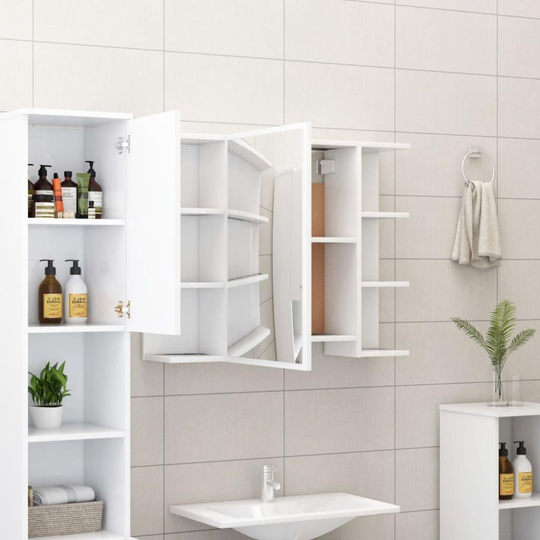 Spegelskåp för badrum vit 80x20.5x64 cm spånskiva