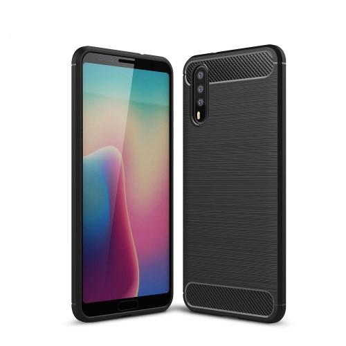 Carbon Brushed Mobilskal till Huawei P20 - Svart