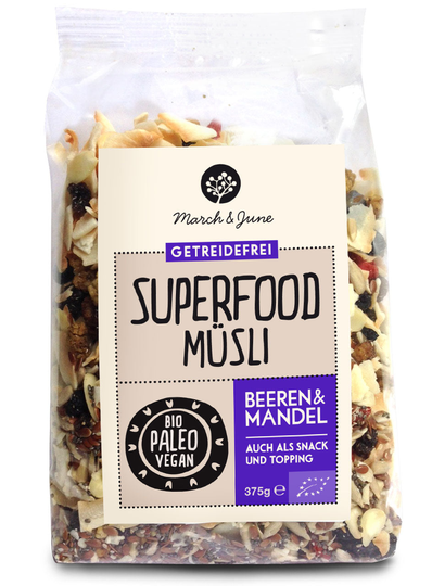 Mars & juni Bär & Mandel Superfood Müsli, 375g