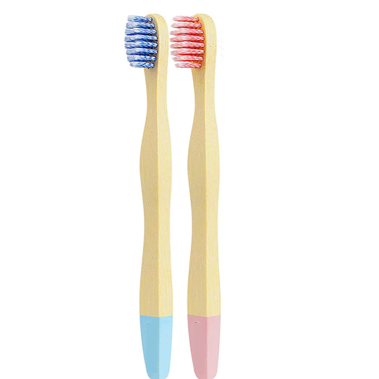 Barntandborste Bambu 2-pack blå/rosa
