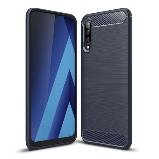 Carbon Brushed Mobilskal till Samsung Galaxy A70 - Blå