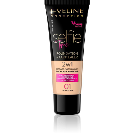 Eveline Cosmetics Selfie Time Foundation & Concealer 01 Porcelain