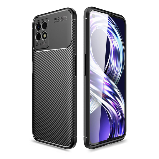 Realme 8i • Mobilskal • Brushed Metal • Svart