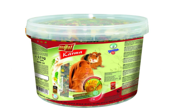 Vitapol zvp-1362, Snack, 2 kg, Guinea pig, Vitamin C, Vitamin K, wheat, middlings and cereal pre1 partions, sunflower seed meal, alfalfa meal, barley