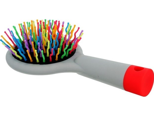 Twish TWISH_Handy Hair Brush with Mirror Light Gray hairbrush with mirror