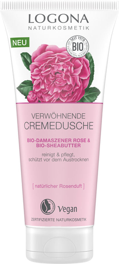 Logona Pampering Shower Cream Ekologisk Damask Rose & Ekologisk Sheasmör, 200ml