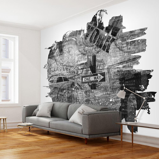 Fototapet - Black-and-white New York collage