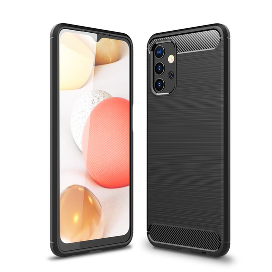 Carbon Fiber Brushed Skal för Samsung Galaxy A32 5G - Svart