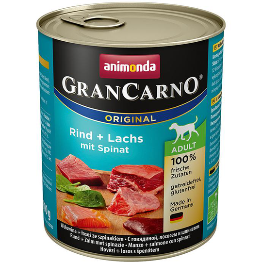 Animonda grancarmo orginal vuxen burk biff lax spenat 800 g