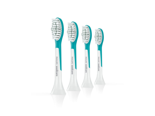 Philips Sonicare For Kids HX6044 - Extra tandborsthuvud - till tandborste - suprfräscht blå (paket om 4)