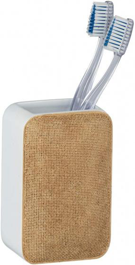 tandborsthållare Ambila 12 cm polyresin vit/beige