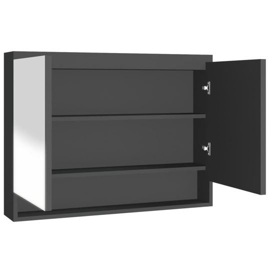 vidaXL Spegelskåp för badrum antracit 80x15x60 cm MDF