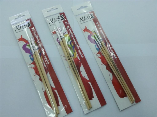 Koh-I-Noor Flat Nylon Brushes Niki 4/6 + 8 + 10 (175256)