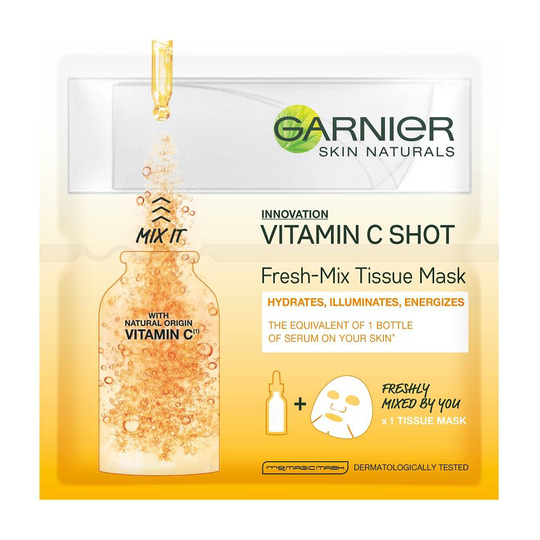 GARNIER Skin Naturals Färsk Tissue-Mix Mask på tyget för att ansiktet med C-vitamin 33 g