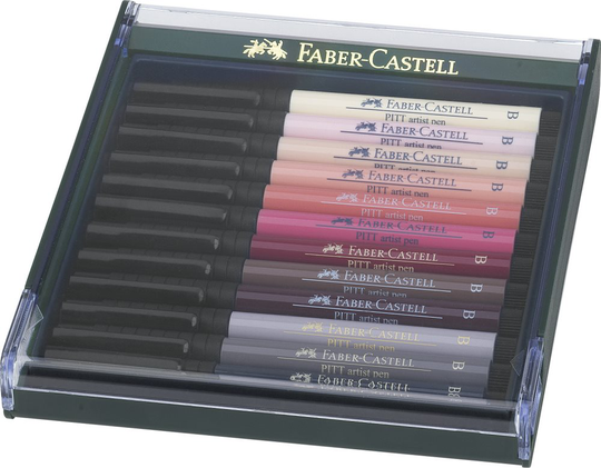 Soft Brush Pen Pitt Artist 12-pack Hudfärger Faber-Castell