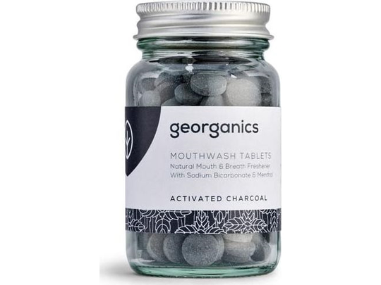 Georganics Natural Activated Charcoal Mouthwash Tablets, 180 tablets
