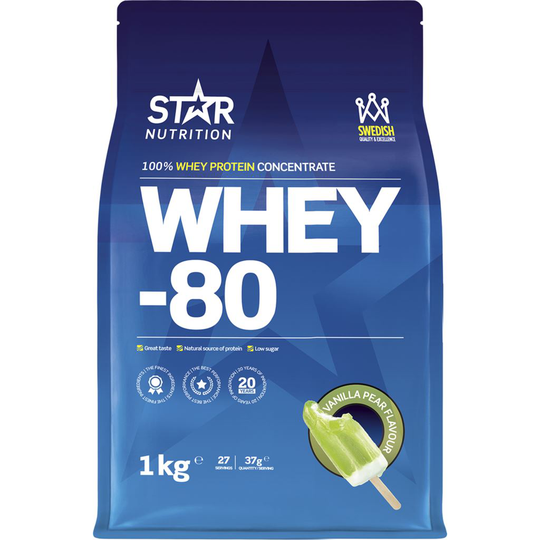 Star Nutrition Whey-80 vanilj-päron 1000 g