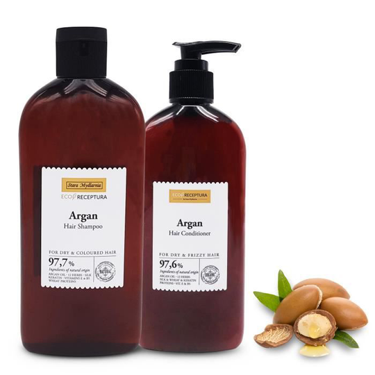 Kit Professional Shampoo + Efter schampo 300ml / d Argan Oil och Keratin Hair / Natural Hair Care till 97.7%