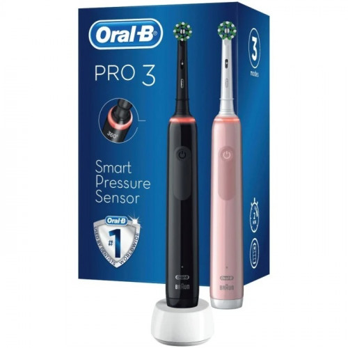 Oral-B - Pro3 3950N DUO pack Black/Pink CrossAction