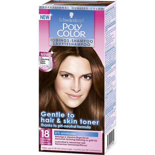 Schwarzkopf Poly Color Tonings-Shampoo, 18 - Hasselnötsbrun, Schwarzkopf Hårfärg
