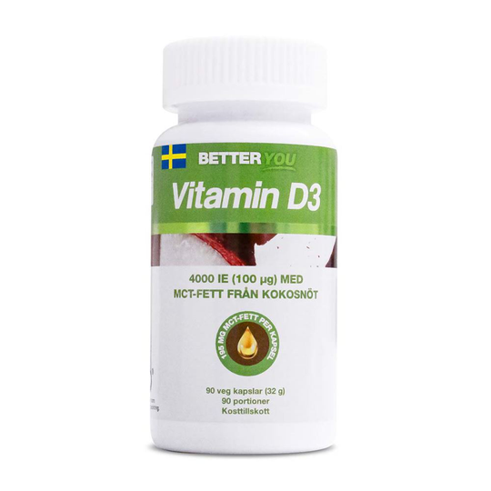 Vitamin D3 4000 IE + MCT, 90 caps, Vitaminer