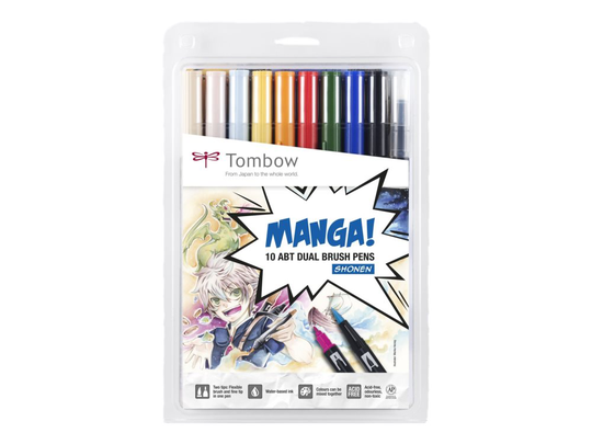 Marker Tombow ABT Dual Brush Manga Shonen (10 stk.)