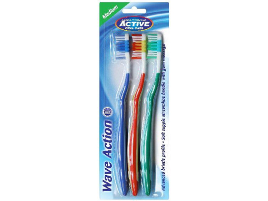 Active Oral Care Brush Wave Action medium 3pcs