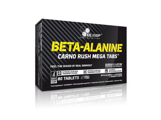 Olimp Nutrition Beta Alanine Carno Rush Mega Tabs, Tablett, L-histidin, Vitamin B6, 80 styck, 100 mg, 0,7 mg