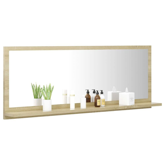 Badrumsspegel sonoma-ek 100x10.5x37 cm spånskiva