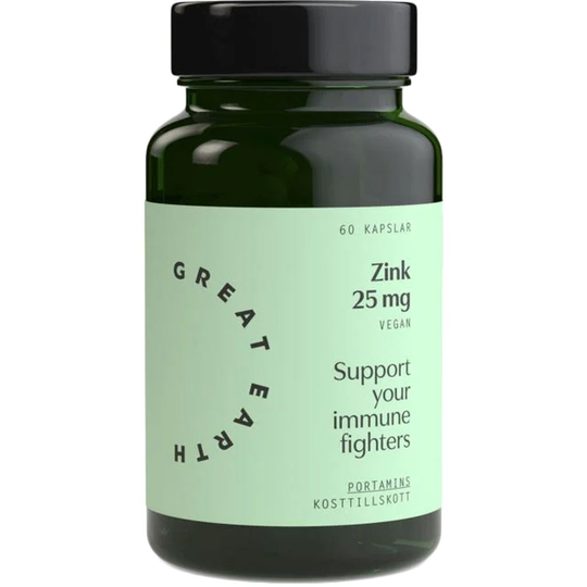 Great Earth Zink 25 mg 60 kapslar