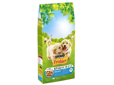 Purina Friskies Junior, Valp, Kyckling, Grönsaker, 15 kg, Alla raser, Vitamin A,Vitamin B,Vitamin D,Vitamin E, Allmän hälsa