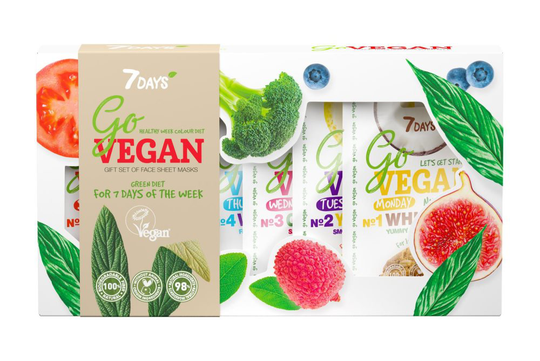 GO VEGAN Set Of Sheet Masks Healthy Week Colour Diet - Calendar - 7DAYS - Sheet Mask