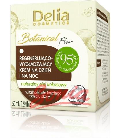 Delia Cosmetics Botanic Flow cream regenerating and smoothing with coconut oil per day and night 50ml