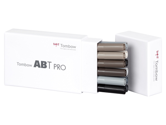 Tombow marker alcohol-based ABT PRO Dual Brush 12P-3 grey colours (12 stk.)