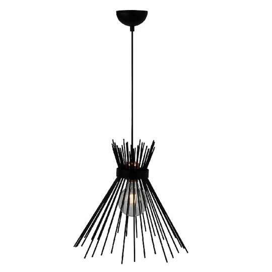 HOMEMANIA Brush Hanging Lamp - Chandelier - Ceiling - Black, Copper made of Metal, 36 x 36 x 80 cm, 1 x E27, Max 100W