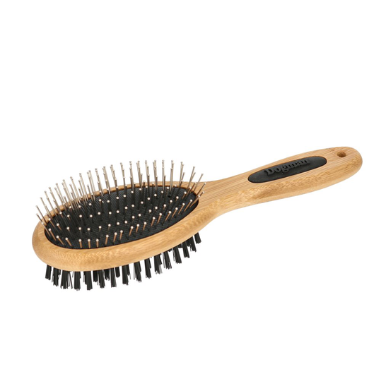 Dogman Borste 2-i-1 Bamboo M 22cm