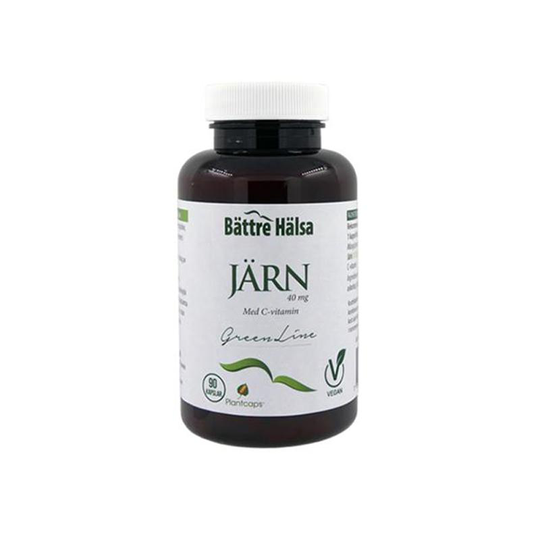 Bättre Hälsa Järn + C-vitamin Green Line, 90 kapslar