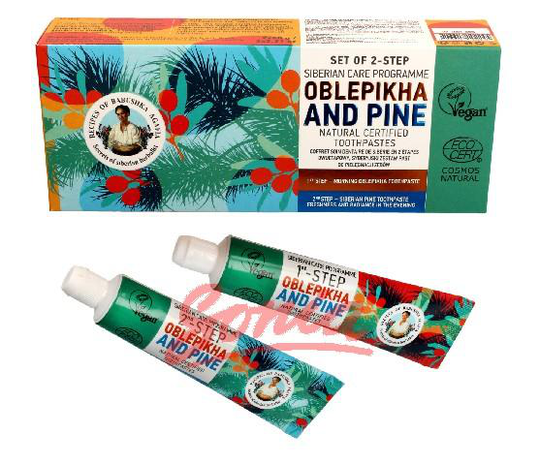Dear Babushka recipe Agafii two-step kit Past dental care Oblepikha and Pine 60gx2