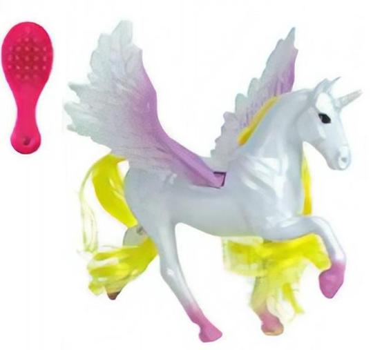 pegasus med borste 10 cm lila