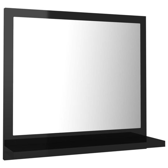 vidaXL Badrumsspegel svart högglans 40x10,5x37 cm spånskiva