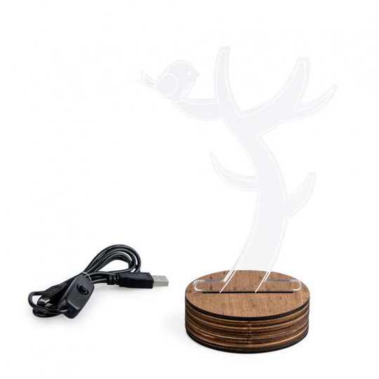 bordslampa Tree led 19,5 x 13 cm trä/akrylbrun