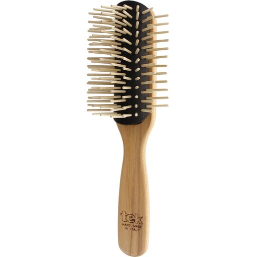 Big Curved Row Hairbrush With Long Wooden Pins