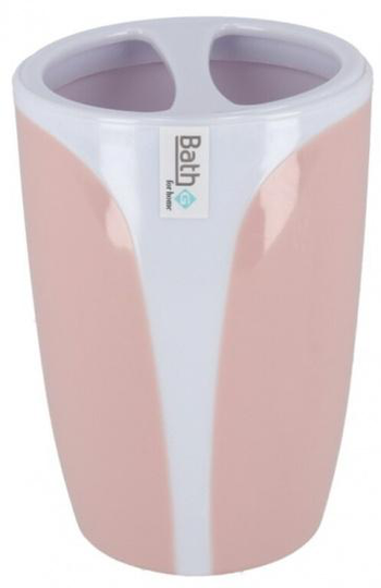 tandborsthållare Napoli 350 ml 7,5 x 11 cm vit/rosa