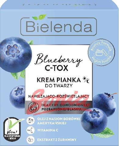 Blueberry bielenda C-TOX foaming cream for face moisturizing illuminating day and night 40g