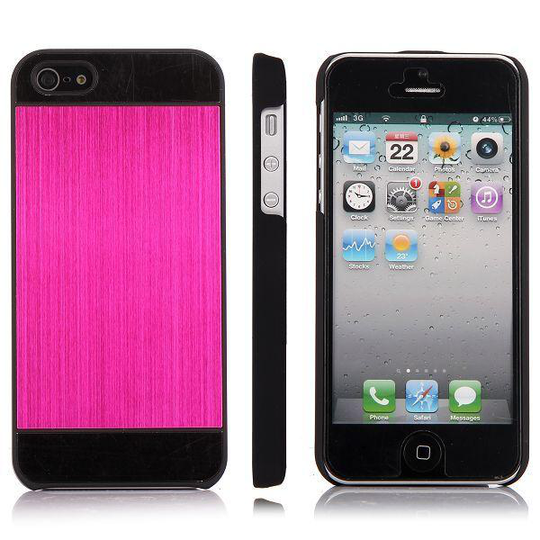 Brushed Alu - Svart (Het Rosa) iPhone 5 Skal