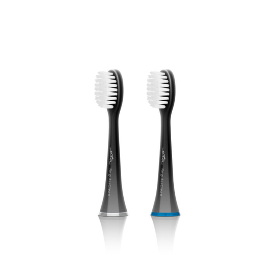 ETA Toothbrush replacement RegularClean ETA070790500 Heads, For adults, Number of brush heads included 2, Black