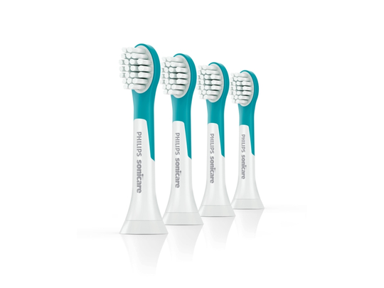 Philips Sonicare For Kids HX6034 - Extra tandborsthuvud - till tandborste - suprfräscht blå (paket om 4)