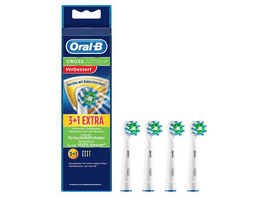 Oral-B Power Crossaction Toothbrush Heads EB50-4 For adults, Heads, Number of brush heads included 4